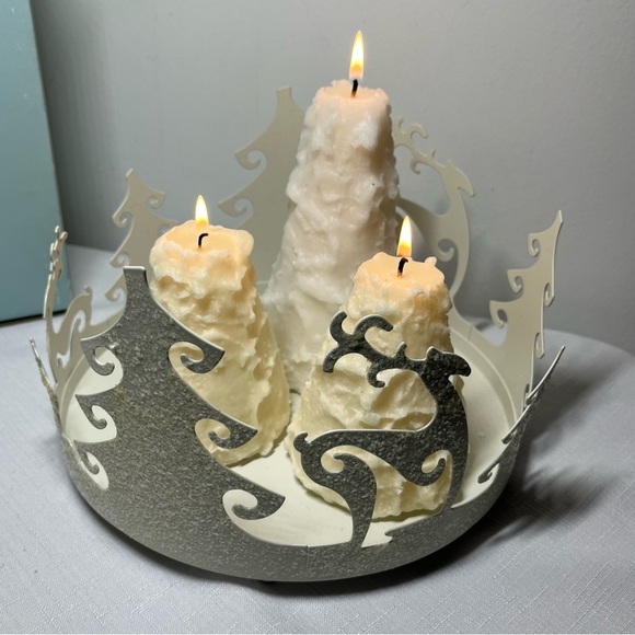 PartyLite Christmas Candle Holder with White Sparkles Accents. Box incl. - Picture 6 of 6